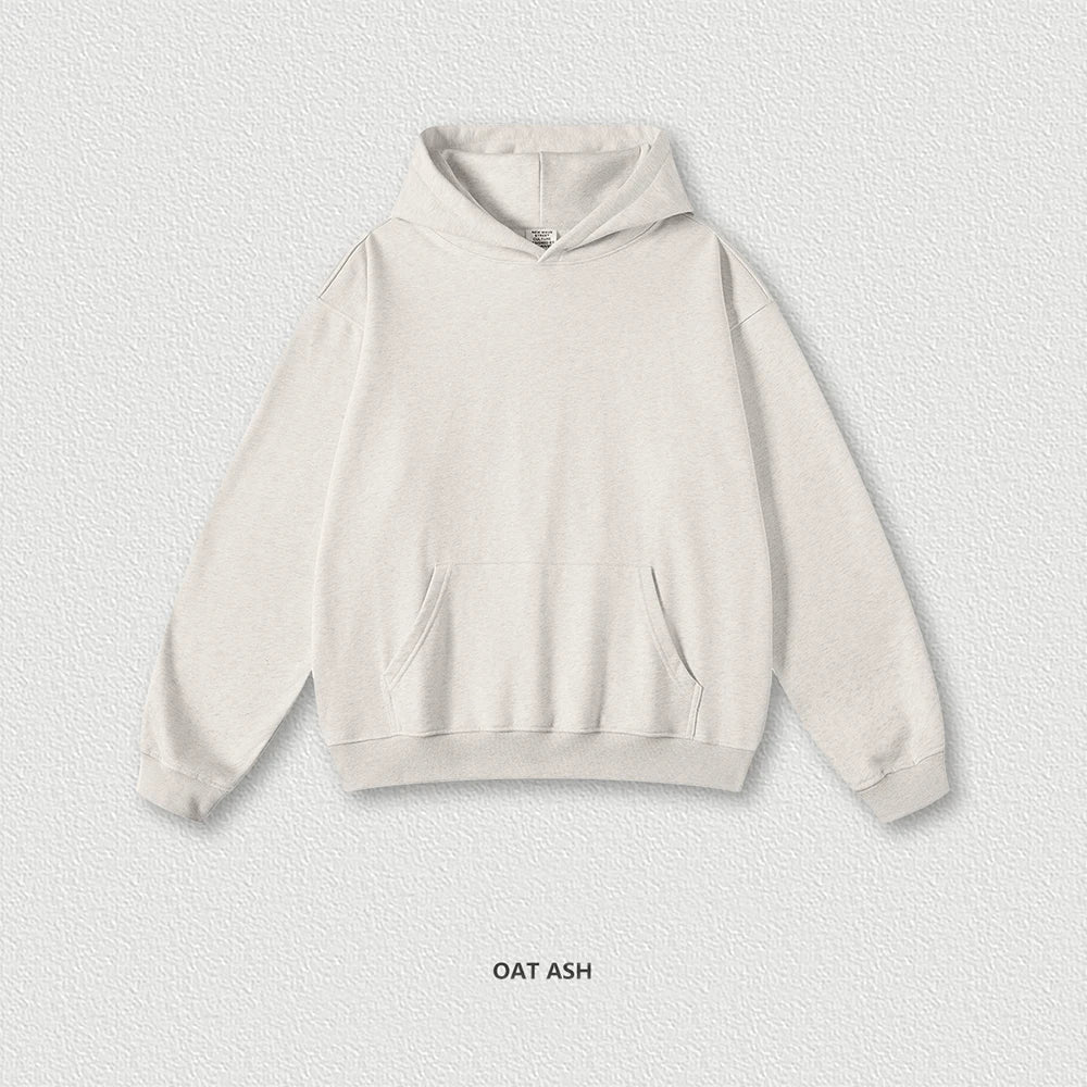 Hot Selling Solid Color Unisex Blank Pullover Hoodies Custom 445Gsm Thick Cotton Men French Terry Heavyweight Hoodie