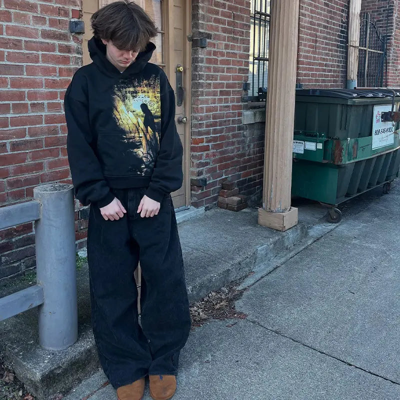 Heavy Weight Cotton Pullover Hoodie Custom Screen Printing Embroidered Graphic Oversized Fit Hot Selling Graphic