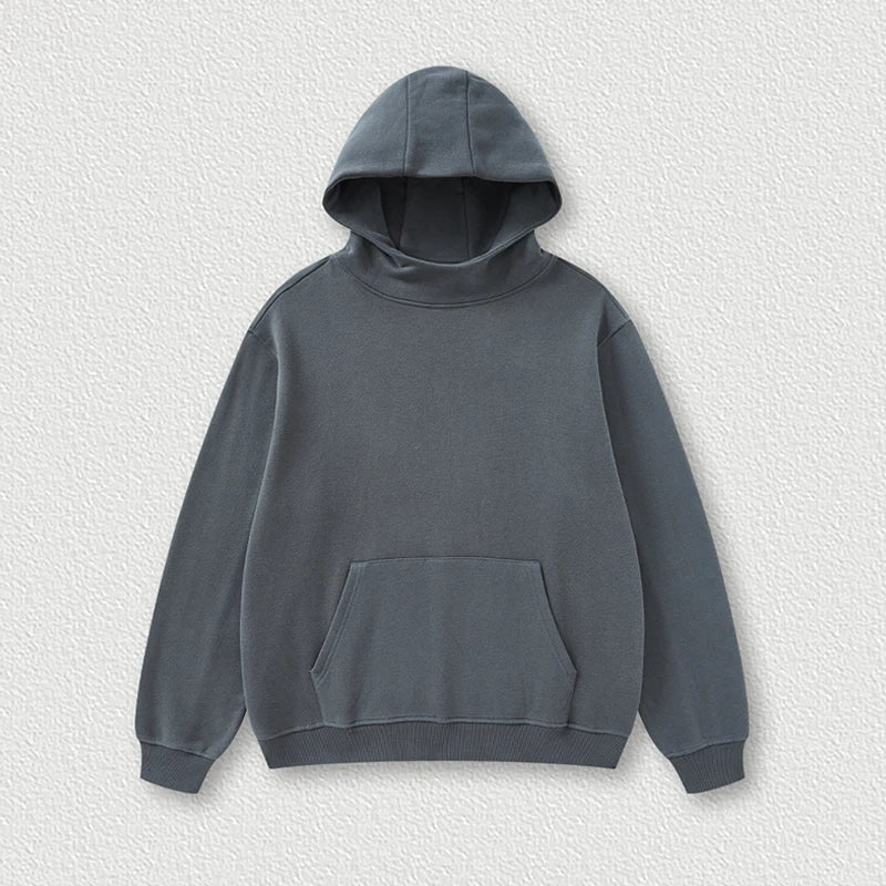 Wholesale Sweatshirts Custom Thick Cotton Oversized Hoodies Unisex Solid Color Blank Pullover Hoodie