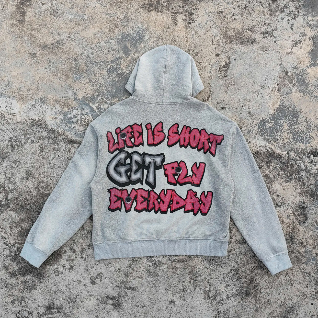 450 Gsm Heavyweight Oversized Zip up Hoodie Custom Distressed Washed Men Screen Printed Vintage Graphic Hoodies