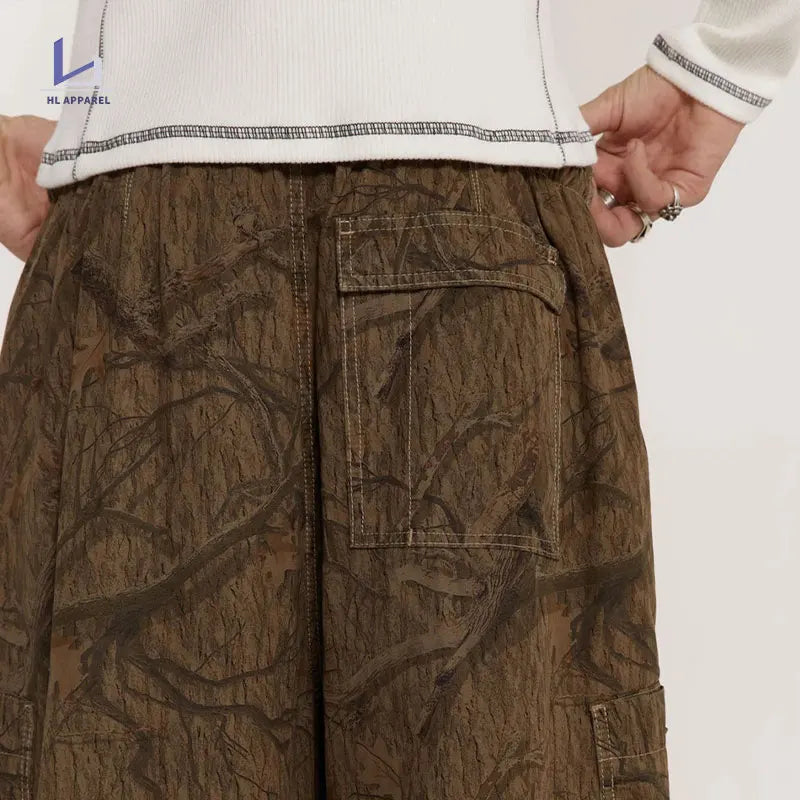 Huilin Heißer Verkauf Y2K Streetwear Cargohose Unisex Loose Fit Niedrige Taille Fallschirmhose Herren Baggy Übergroße Hose mit weitem Bein