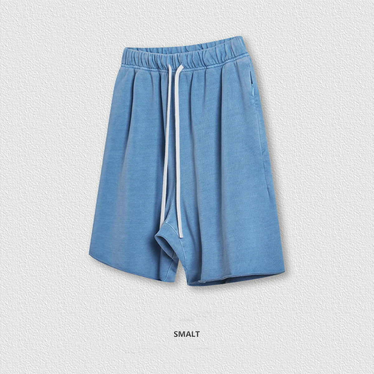 High Street 100% Cotton Sweat Shorts Men Raw Hem Vintage Washed Shorts