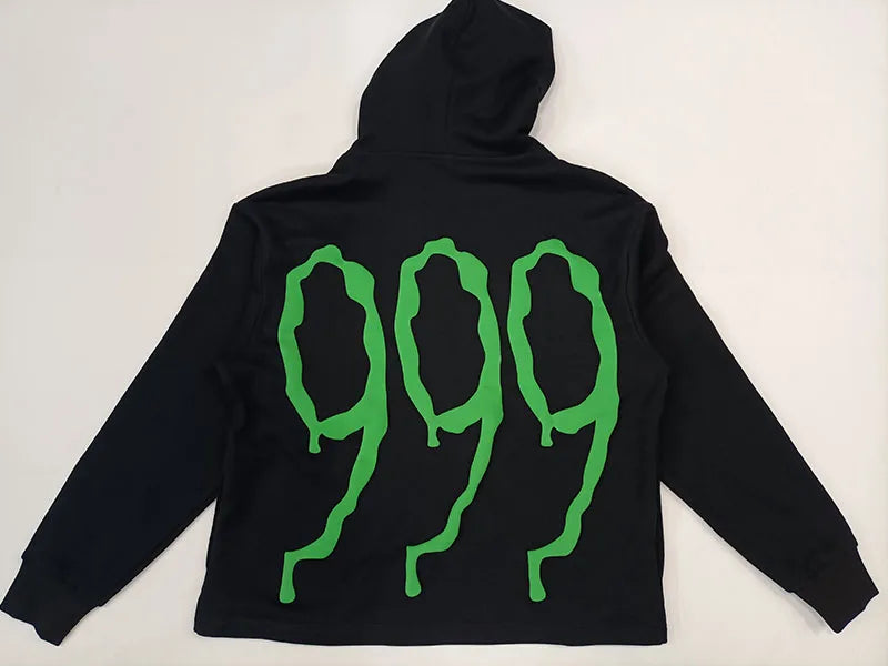 HL OEM Großhandel schwerer Baumwoll-Hoodie mit schwarzem Rohsaum, individuell bedruckter Y2K-Vintage-Grafik-Luxus-Hoodie für Männer