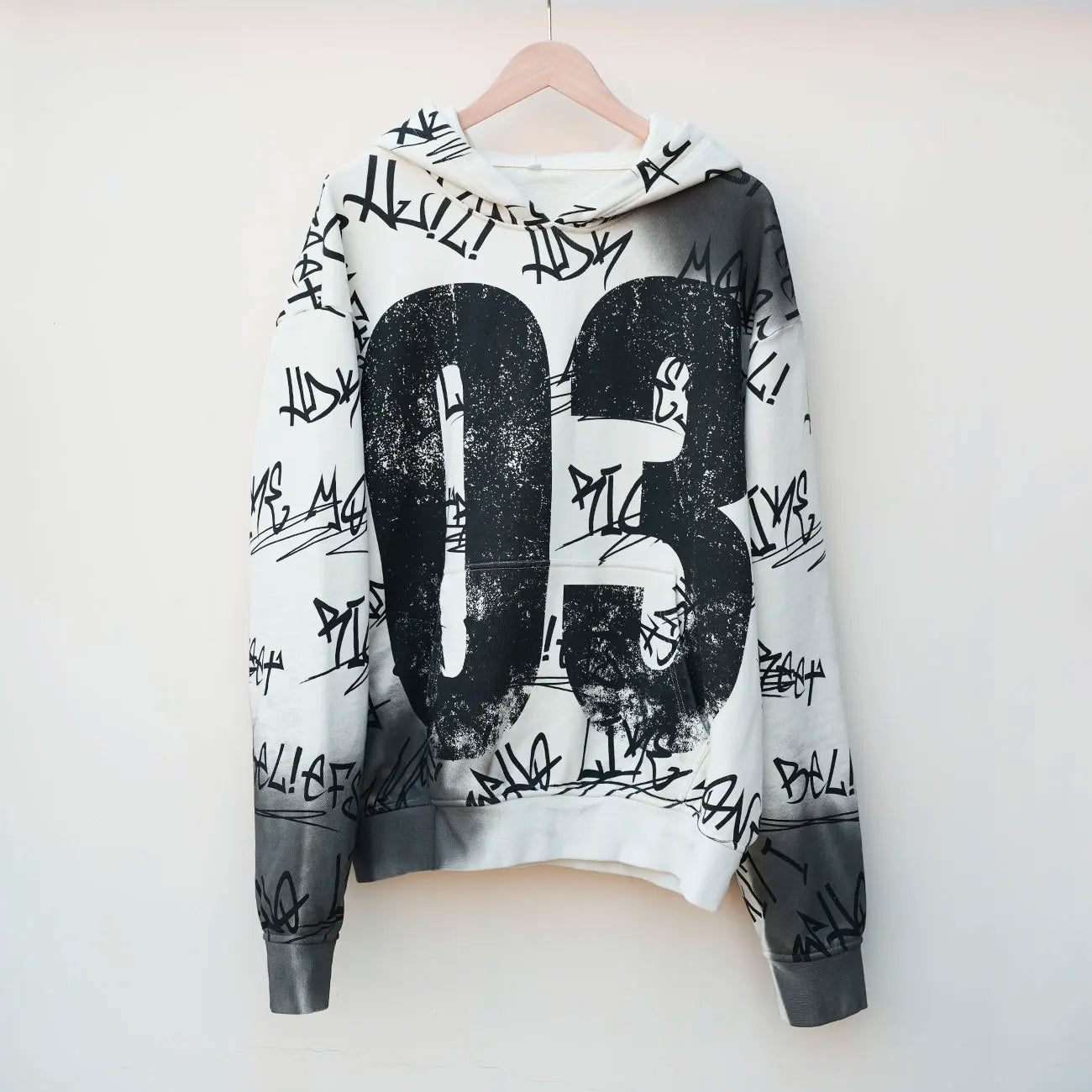 Streetwear Thick Cotton Unisex Oversized Hoodies Custom Allover Printed Graffiti Mens Heavyweight Graphic Hoodie
