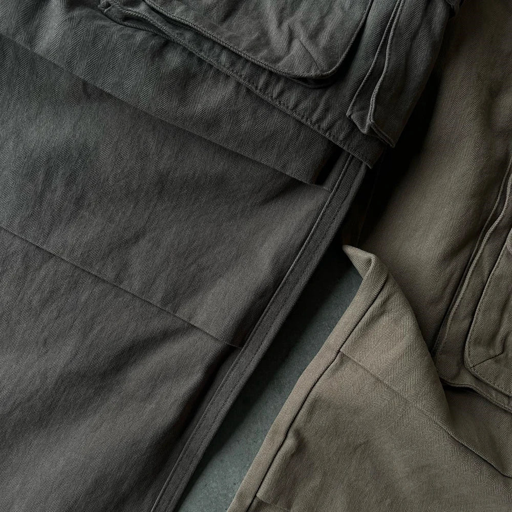 Professional Custom Streetwear Cargo Pants Men Heavyweight Double Knee Big Pockets Tactical Pants