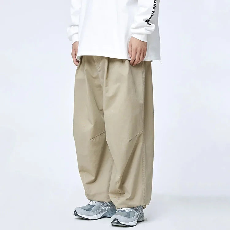 HL Fabrik Großhandel Männer Wide Leg Nylon Cargo Pants Custom Logo verstellbare Bein Joggers Schwarz Y2K Loose Fit Fallschirmhose Männer