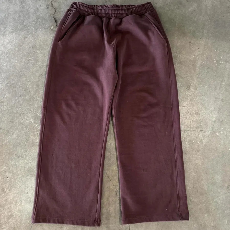 Basic Heavyweight Cotton Oversized Sweatpants Men Plain Wide Straight Leg Relaxed Sweatpants