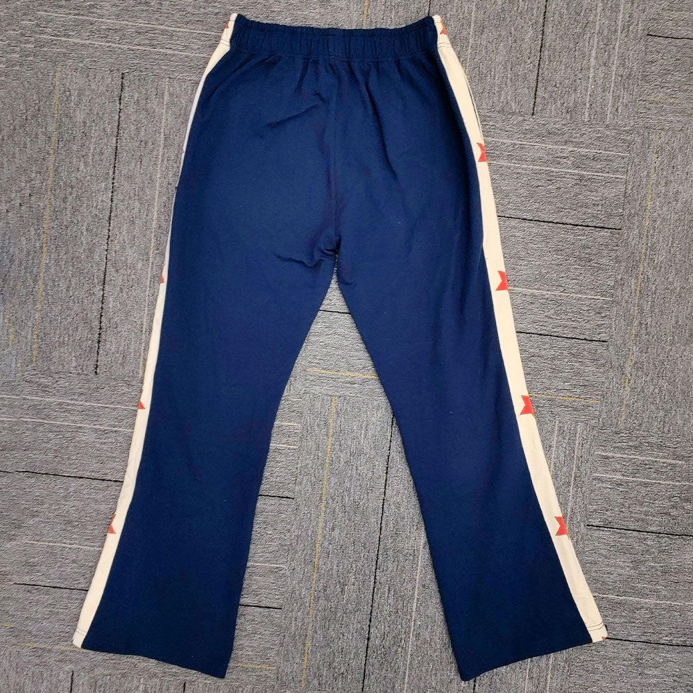 HuiLi factory oem odm oversized wide leg men sports jogger sweatpants custom logo embroidered webbing trimmed side track pants
