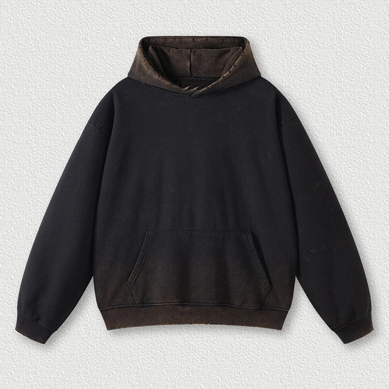 Huili Großhandel Streetwear Hochwertiger Hoodie Acid Wash French Terry Hoodies Herren Blank Oversized Washed Hoodie