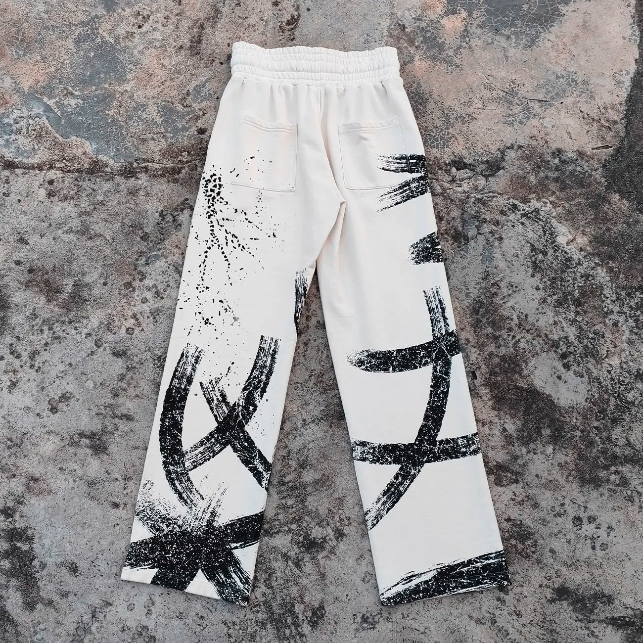 Custom Heavyweight Cotton Streetwear Sweatpants Men Screen Printing Baggy Wide Leg Graphic Y2k Sweatpants