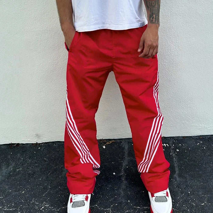 HUILIN Factory Custom Logo Nylon Spandex Trainingshose Herren Streetwear Jogginghose Streifen Polyester Nylon Trainingshose für Herren