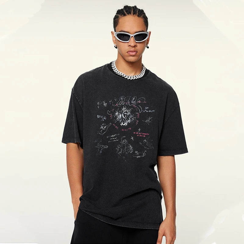 Wholesale Vintage Style Unisex 200 Grams O-Neck T-shirt Custom Digital Printed 100% Cotton T Shirt For Daily Wearing