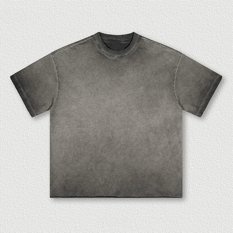 Manufacturer Custom Men's Tshirts Blank Heavyweight Neck T shirts Oversized Streetwear Acid Washed T- shirt For Men