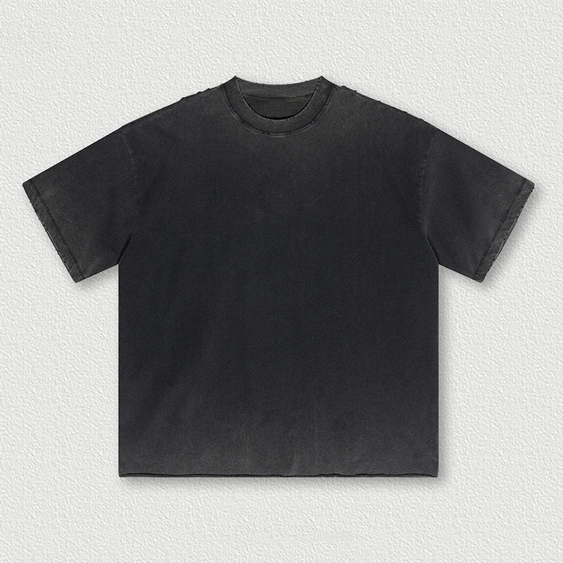 Manufacturer Custom Men's Tshirts Blank Heavyweight Neck T shirts Oversized Streetwear Acid Washed T- shirt For Men