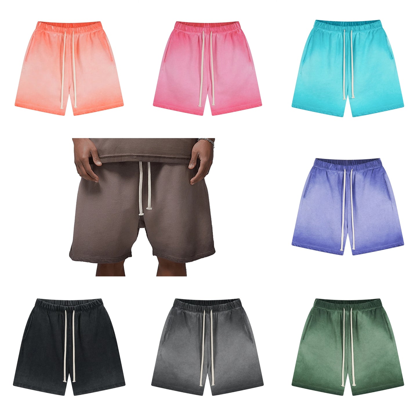 Hot Sale Unisex Summer New Streetwear 100% Cotton Mens Shorts Vintage Washed Men Heavyweight French Terry Sweat Shorts