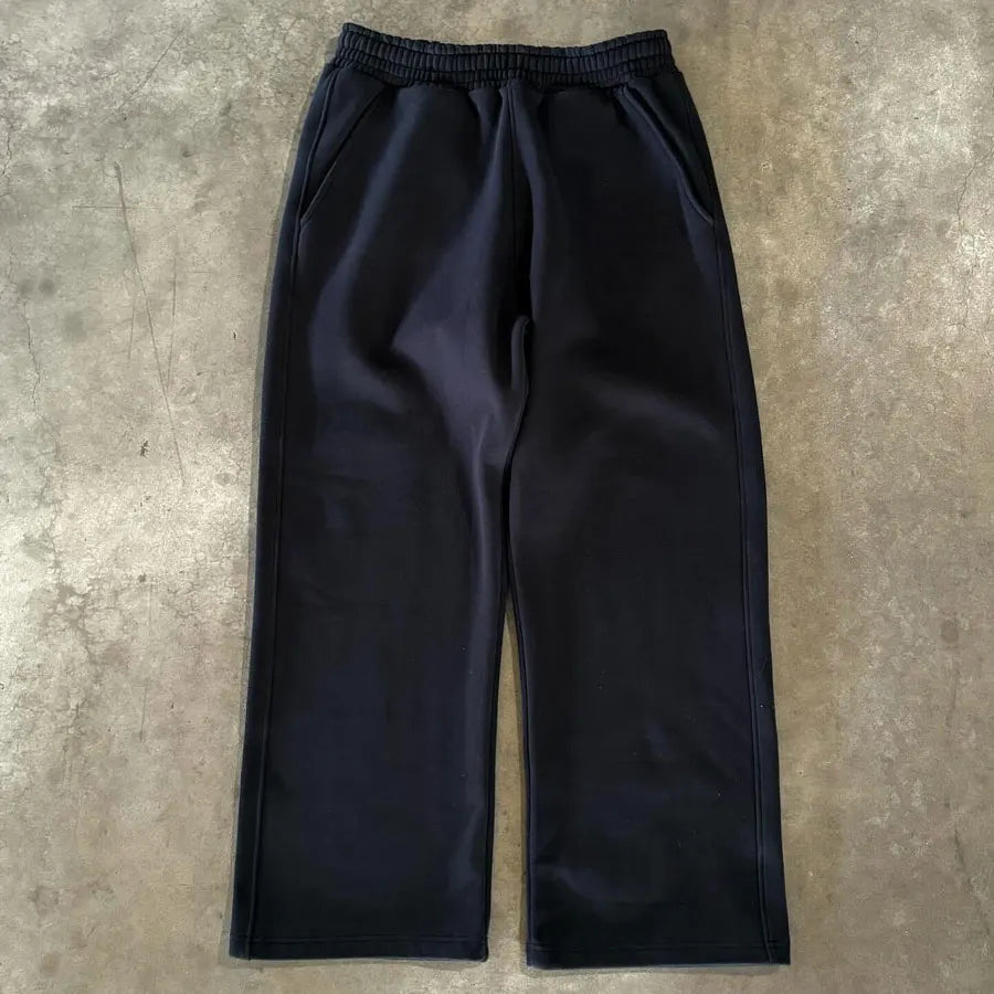 Basic Heavyweight Cotton Oversized Sweatpants Men Plain Wide Straight Leg Relaxed Sweatpants