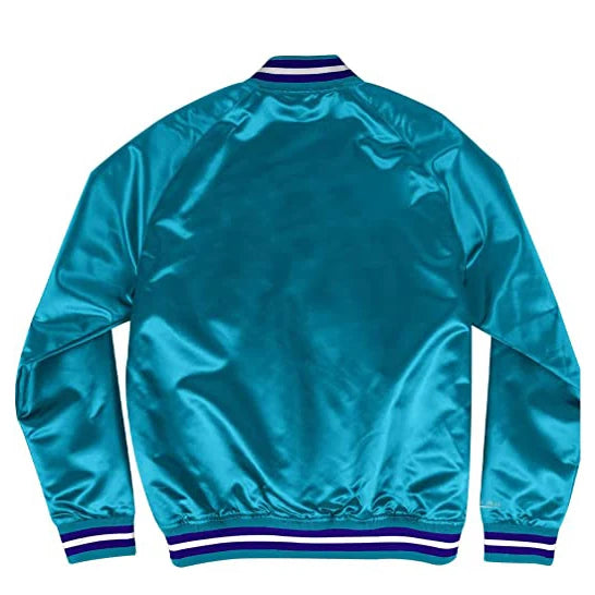 Factory Directly Custom basketball team chenille patched embroidery logo Mens Gold Long Sleeve Satin Jacket