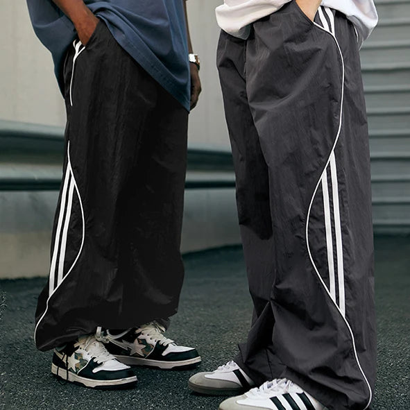Summer Streetwear Unisex Oversized Pants Custom Elastic Waist Men Baggy Wide Leg Vintage Track Pants