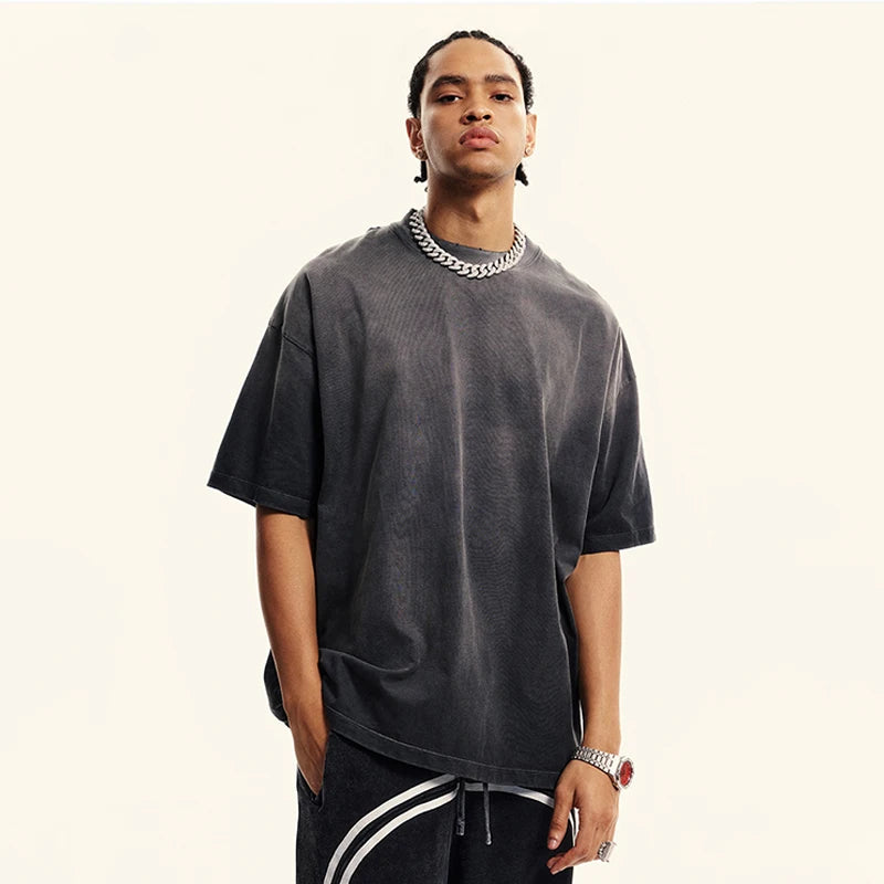 Wholesale 2024 Hot Hell Oversized 100% Cotton T-shirt Streetwear Blank Acid Wash Custom Logo Mens Vintage T Shirts