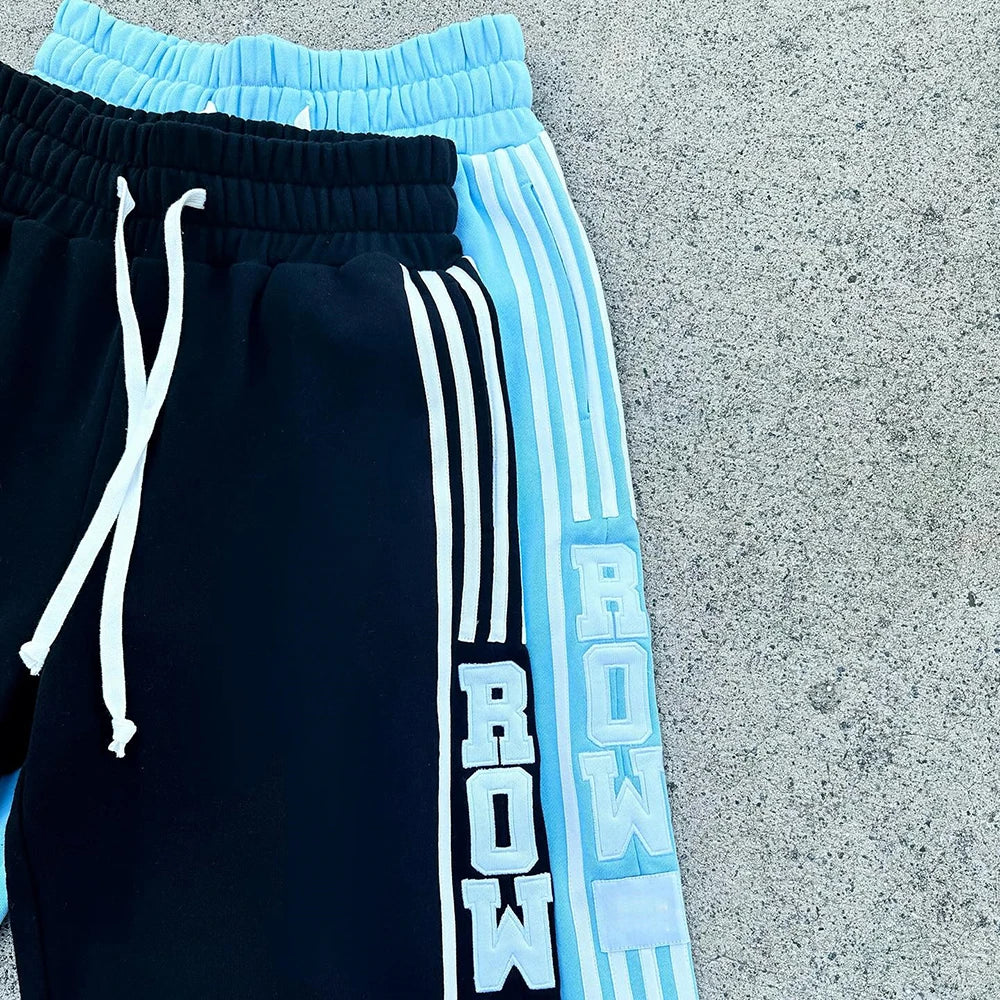 Factory New Design Embroidery Logo French Terry Sweat Shorts Elastic Waist Men Striped Side Thick Cotton Shorts