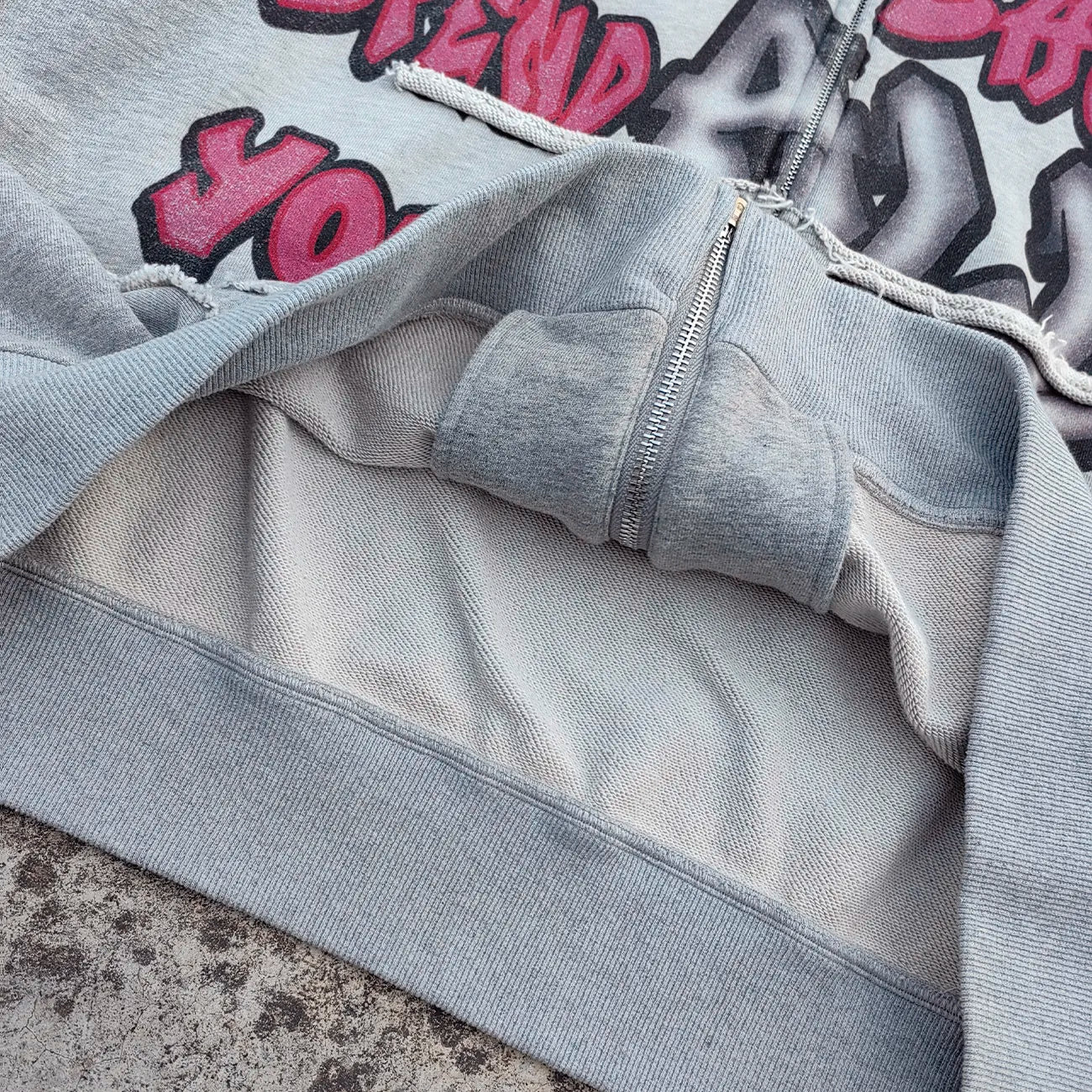 450 Gsm Heavyweight Oversized Zip up Hoodie Custom Distressed Washed Men Screen Printed Vintage Graphic Hoodies