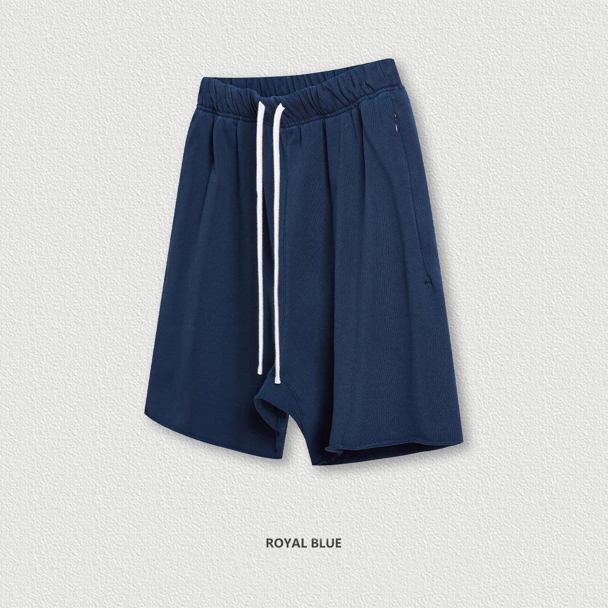 High Street 100% Cotton Sweat Shorts Men Raw Hem Vintage Washed Shorts