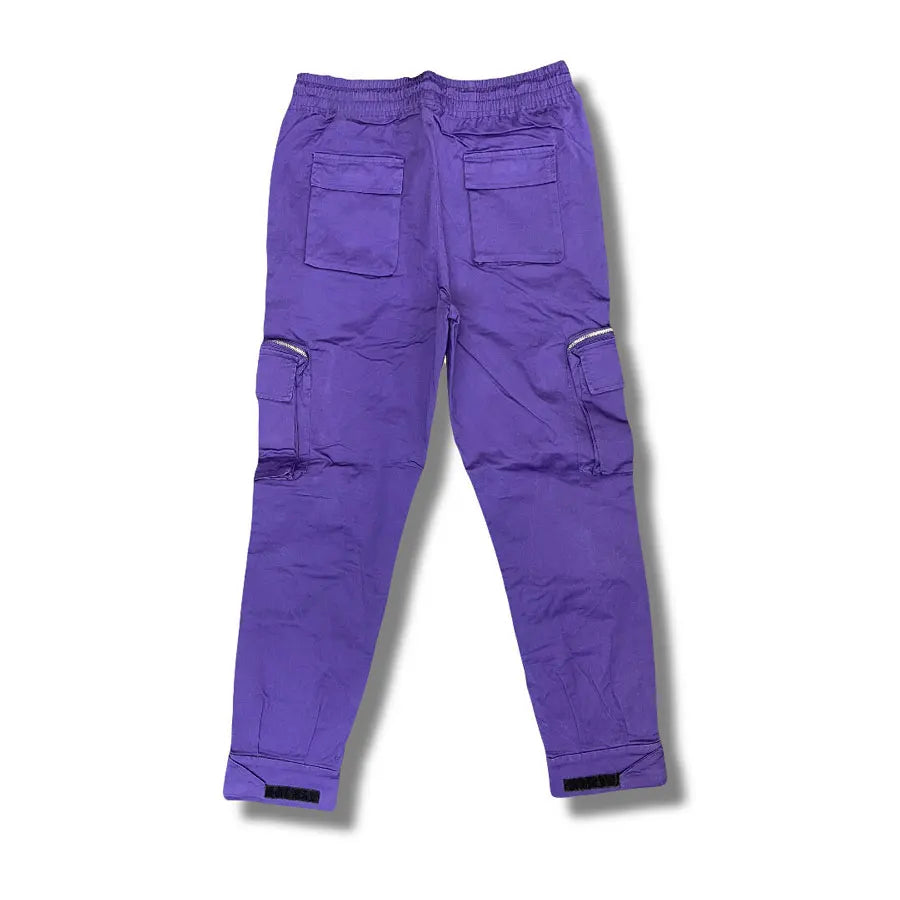 Lightweight Nylon Track Pants Men Custom Reflective Strip Printing Windbreaker Cargo Pants