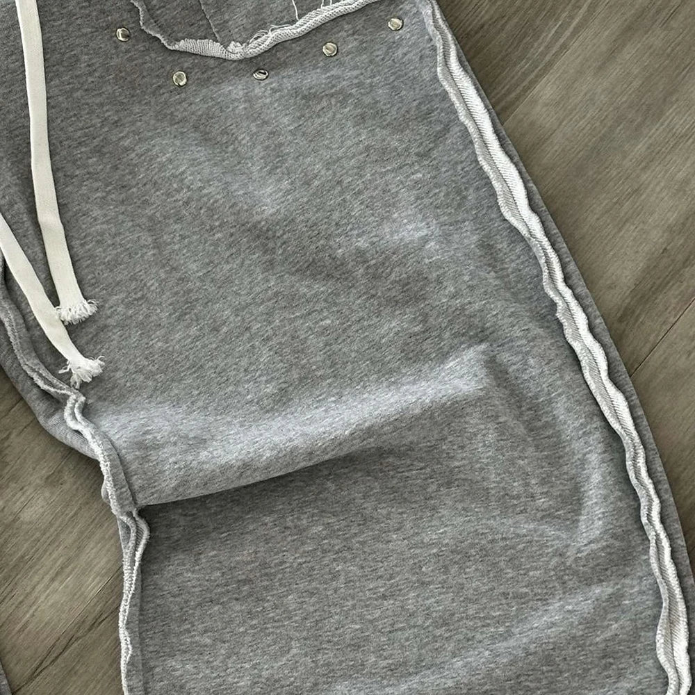 HL Factory Übergroße, schwere Jogginghose, individuell verwaschen im Used-Look, Herren-Jogginghose mit weitem Bein und offenem Saum