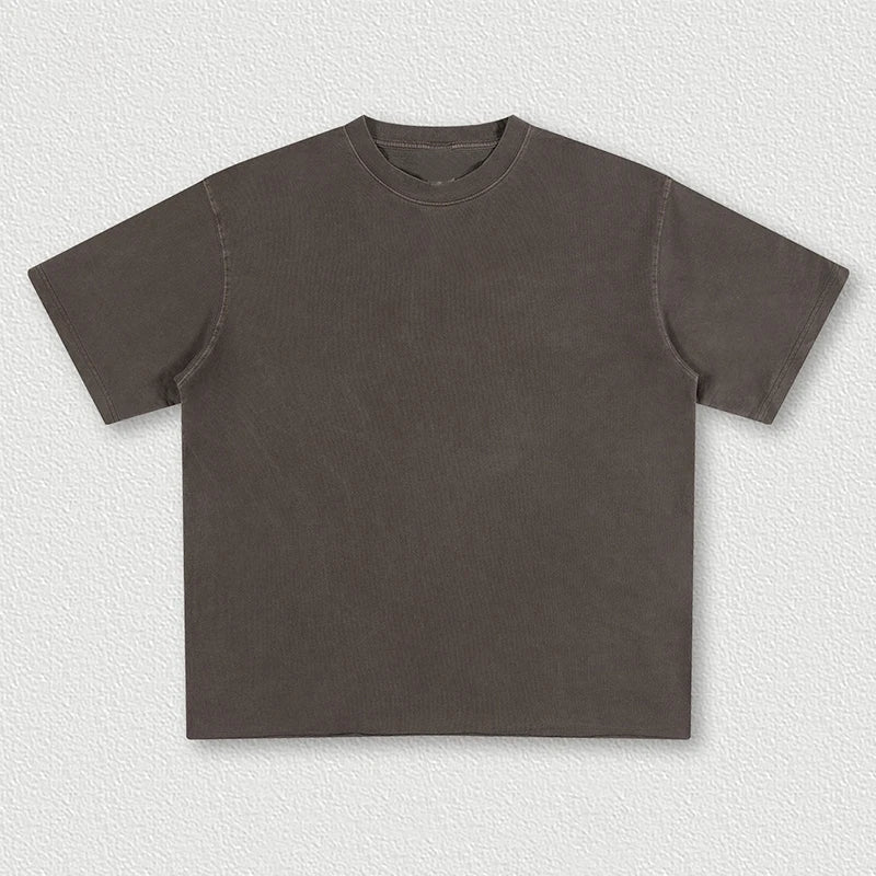 Manufacturer 350gsm Streetwear 100% Cotton Blank T Shirt Plain Casual Men's Oversized Vintage Washed T-shirts