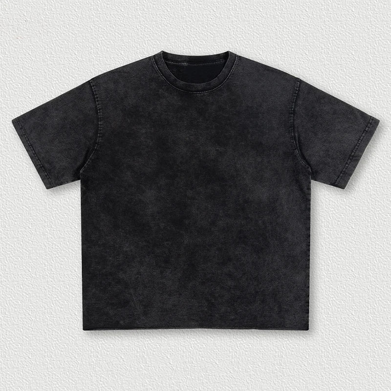 Manufacturer 350gsm Streetwear 100% Cotton Blank T Shirt Plain Casual Men's Oversized Vintage Washed T-shirts