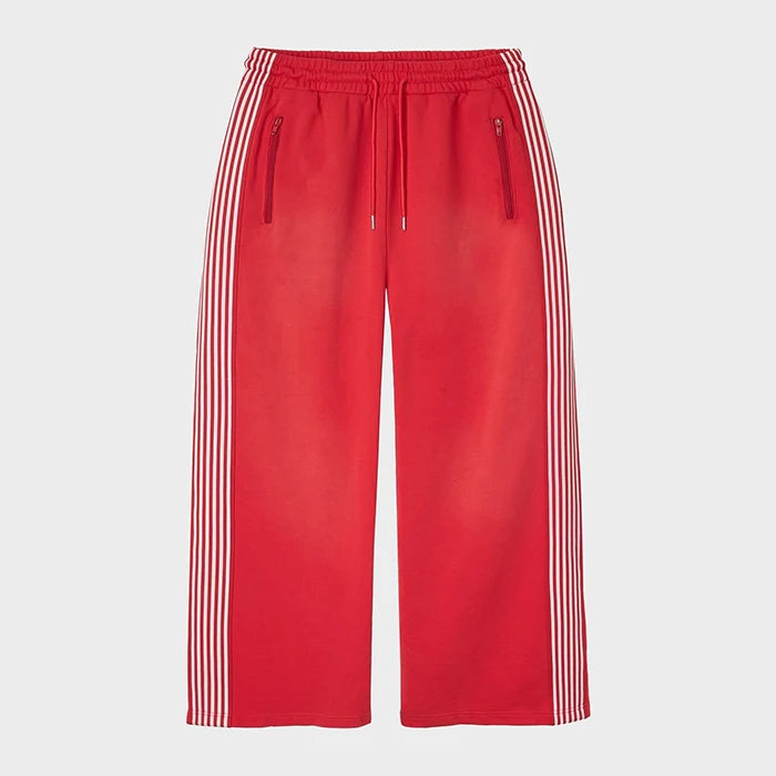Oem Oversized Unisex Wide Leg Sweatpants Custom Striped Side Loose Fit Relaxed Baggy Sweatpants For Men