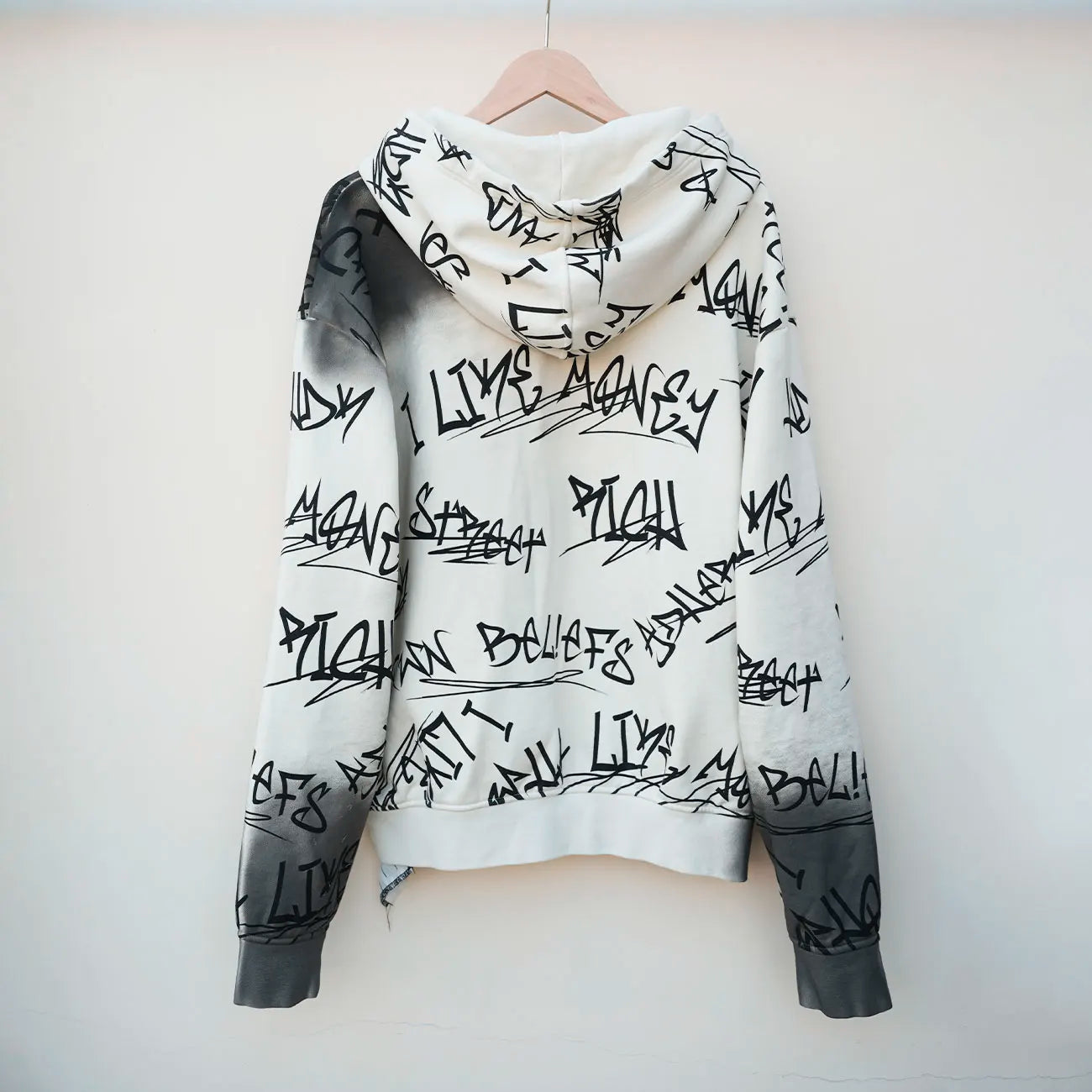 Streetwear Thick Cotton Unisex Oversized Hoodies Custom Allover Printed Graffiti Mens Heavyweight Graphic Hoodie
