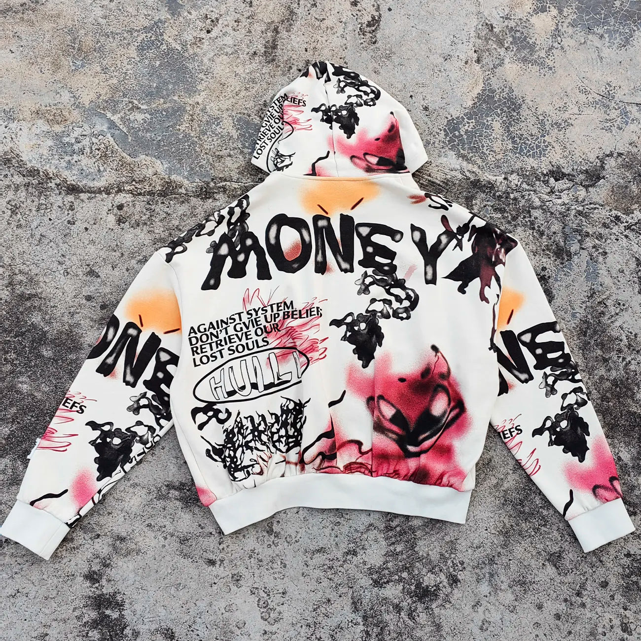 Heavyweight Cotton French Terry Hoodies Custom Screen Printed Mens Oversized Fit Boxy Vintage Graphic Hoodie