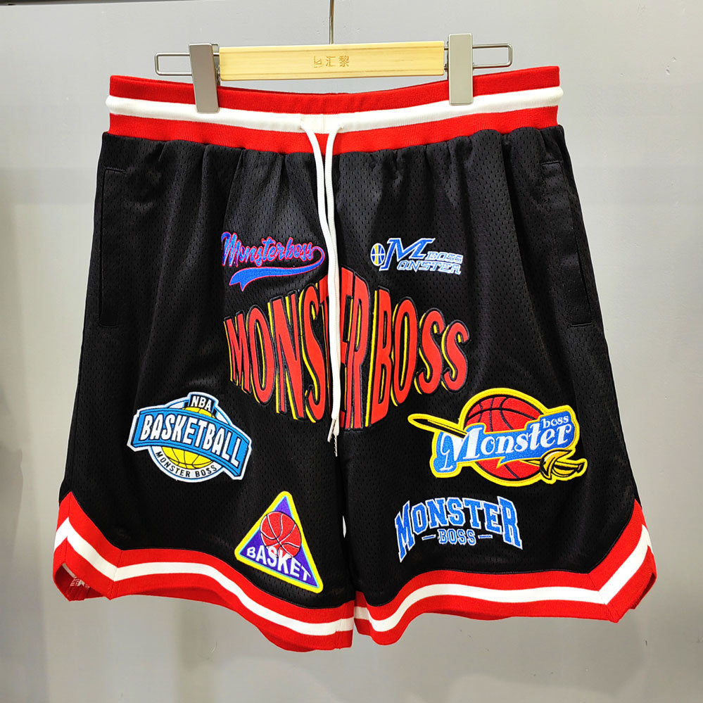 FACTORY gym shorts custom embroidered patched basketball shorts men graphic printing mesh shorts