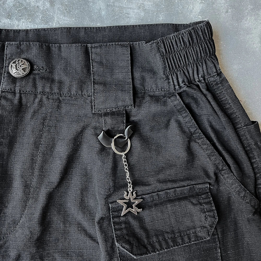 New Trend 100% Cotton Twill Pants Trousers Straight Leg Men Plain Black Outdoor Track Cargo Pants