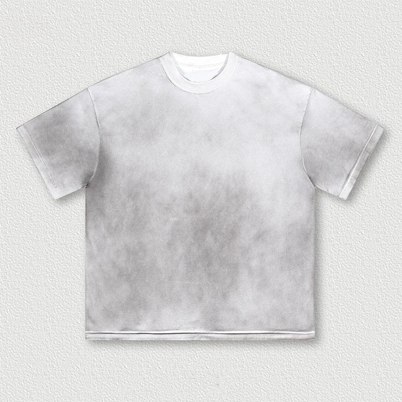 Manufacturer New Fashion Summer Cool Small Neckline T-shirt Old Dirty Wasteland Style Wear Half-Sleeved Vintage T-shirt