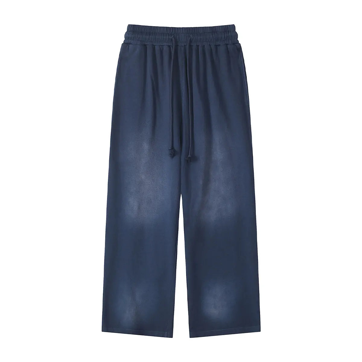 Heavyweight Cotton Supplier Low MOQ Acid Wash Spray Wash Blank Custom Print Casual Wide Leg Track Pants
