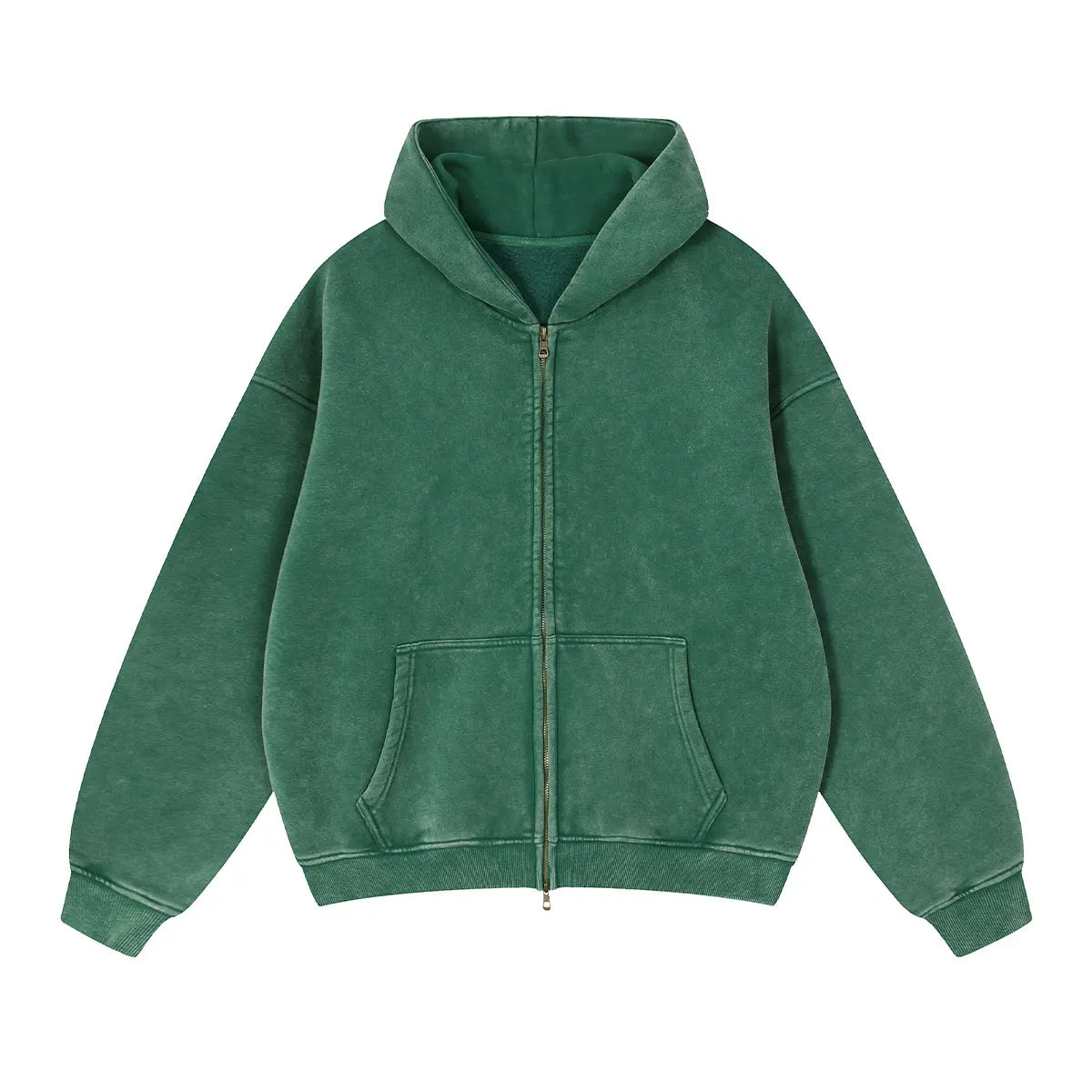 Trending Streetwear Supplier Low MOQ Vintage Oversized Blank Custom Logo Mens Full Zip up Hoodie