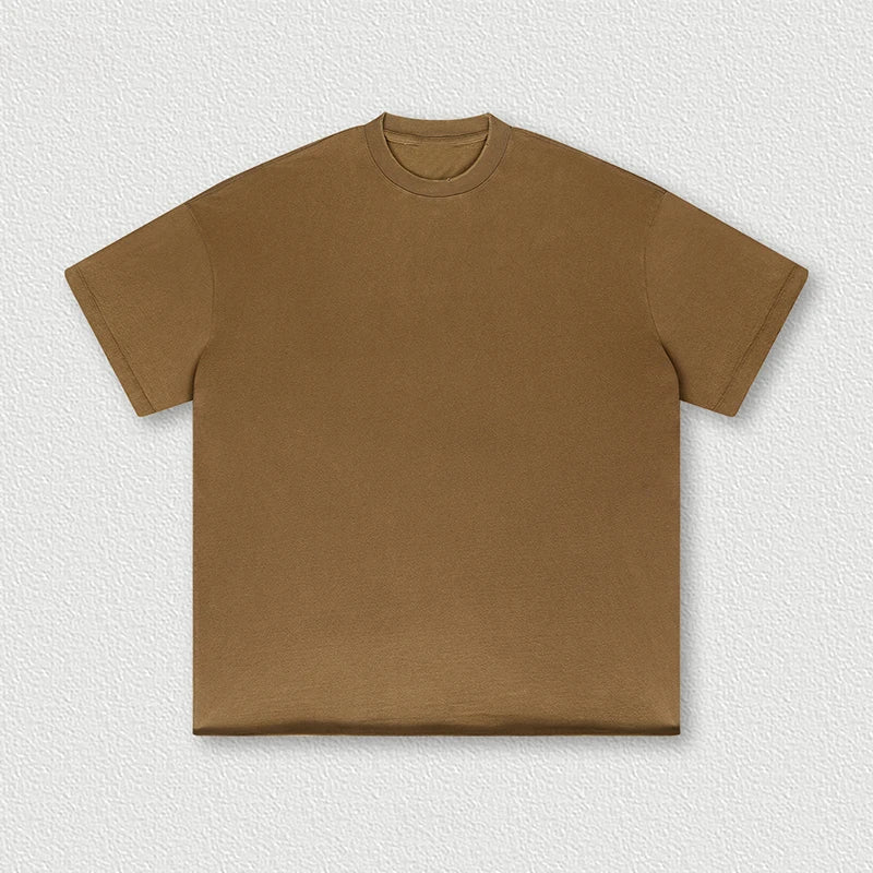 Manufacturer Summer 285G 100% Cotton Acid Washed Gradually Oversized Edge Short Sleeve Vintage T-shirt for Men