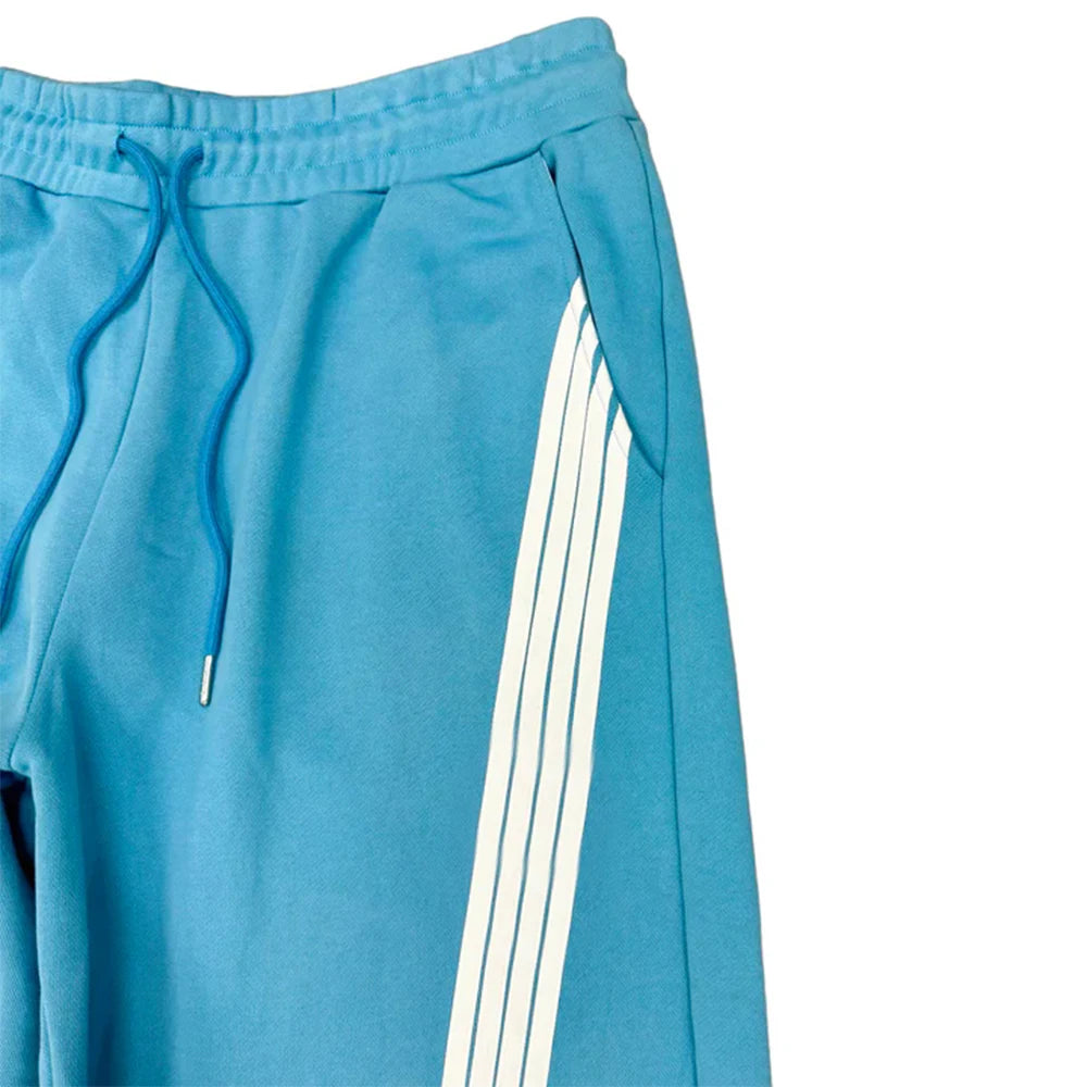 Custom 100% Cotton Heavyweight Streetwear Sweat Pants Men Oversized Wide Leg Baggy Striped Sweatpants