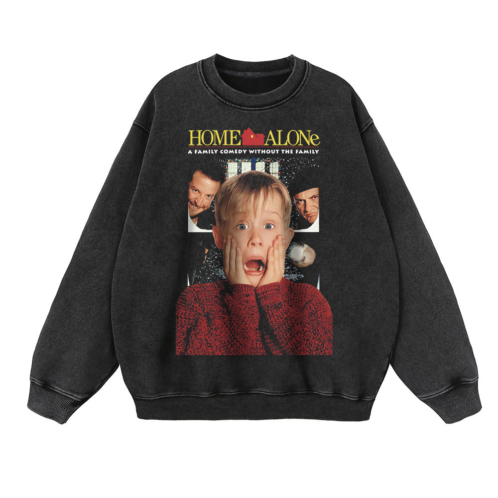 Clothing supplier wholesale acid wash normal American men's size sweatshirt.