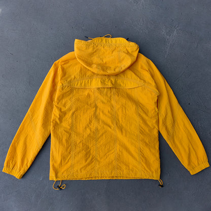 StreetButterfly Men’s Yellow Hooded Windbreaker with Button