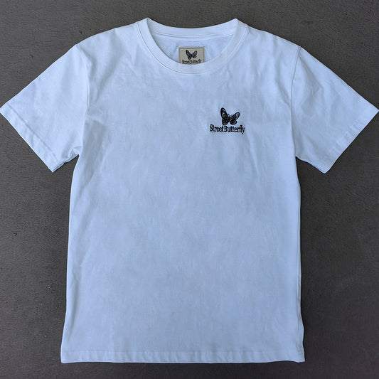 StreetButterfly Embroidered Cotton T - Shirt - Classic White, Casual Style