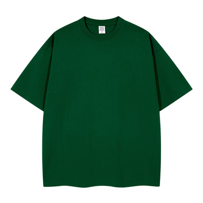 Solid color pure cotton men's short-sleeved blank shirt oversized T-shirt