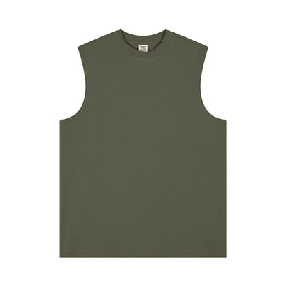 230G cool fabric solid color sports vest oversized fitness vest T-shirt