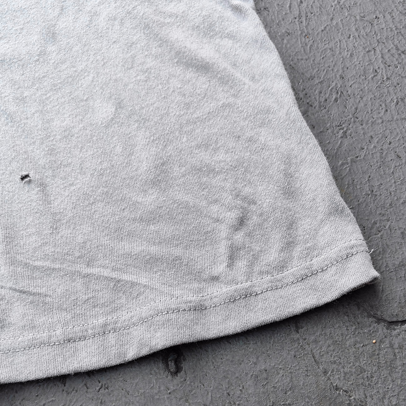 HDK Holy Glory Graphic Tee - Light Gray Dirty Wash Portrait Collage Print Distressed Ripped Y2K Streetwear
