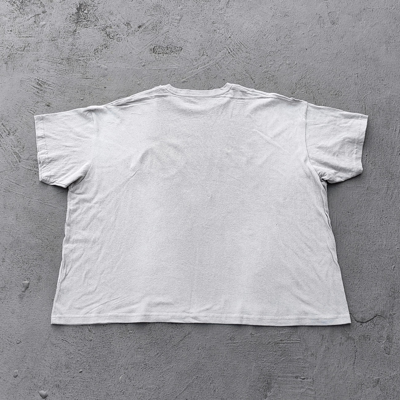 HDK Holy Glory Graphic Tee - Light Gray Dirty Wash Portrait Collage Print Distressed Ripped Y2K Streetwear