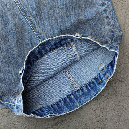 Curved Wide Leg Jeans - Light Blue Acid Wash Asymmetric Wrap Front Arc Panel Y2K Streetwear