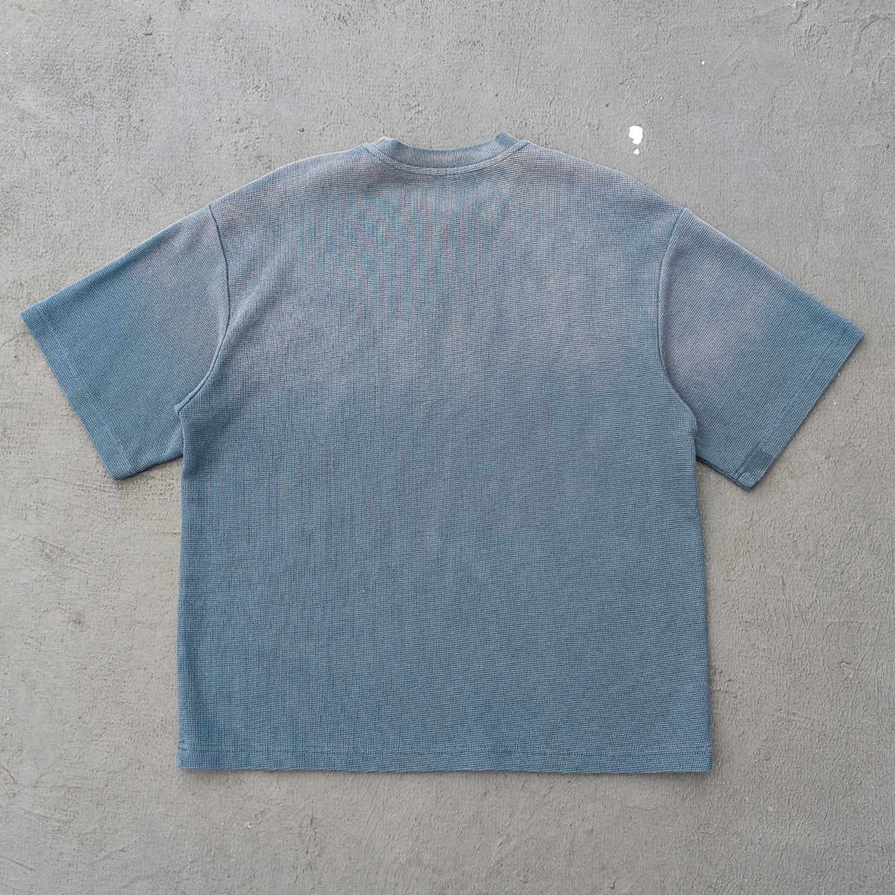 Vintage Wash Waffle Tee - Black Gray Blue Oat Distressed Oversized Y2K Boxy Fit