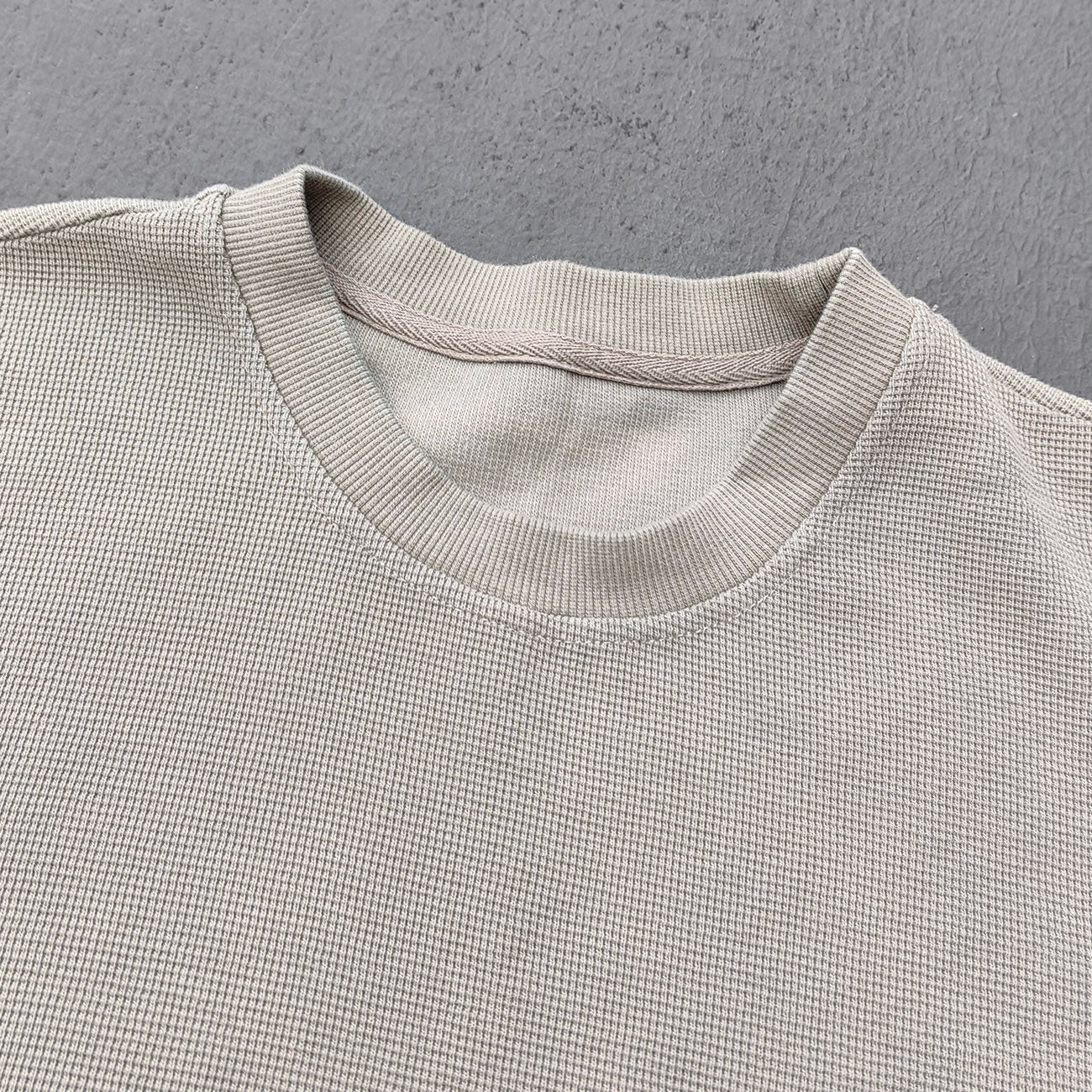 Vintage Wash Waffle Tee - Black Gray Blue Oat Distressed Oversized Y2K Boxy Fit